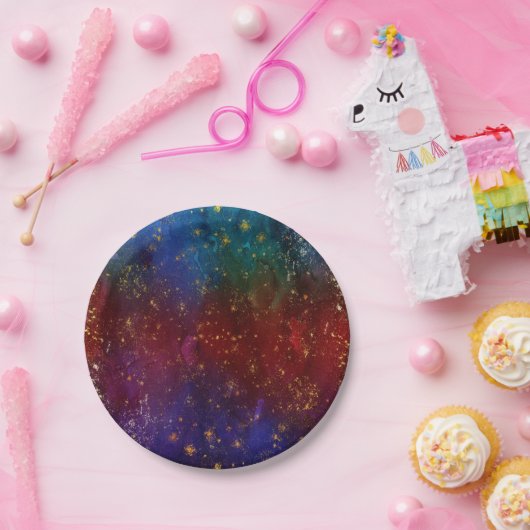 Moody Ombre | Psychedelic Grunge Gold Stardust Papieren Bordje (Feest)