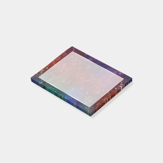 Moody Ombre | Psychedelic Grunge Gold Stardust Post-it® Notes (Schuin)