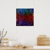 Moody Ombre | Psychedelic Grunge Gold Stardust Poster (Keuken)