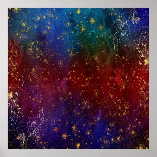 Moody Ombre | Psychedelic Grunge Gold Stardust Poster (Voorkant)