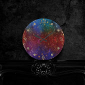 Moody Ombre | Psychedelic Grunge Gold Stardust Ronde Klok