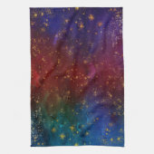 Moody Ombre | Psychedelic Grunge Gold Stardust Theedoek (Verticaal)