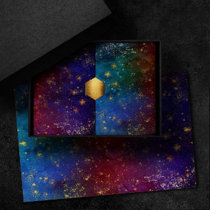 Moody Ombre Psychedelic Grunge Gold Stardust Tissuepapier