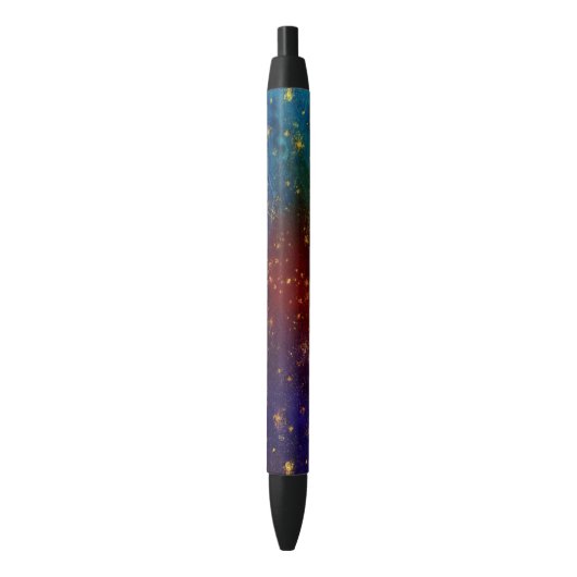 Moody Ombre | Psychedelic Grunge Gold Stardust Zwarte Inkt Pen (Voorkant Verticaal)