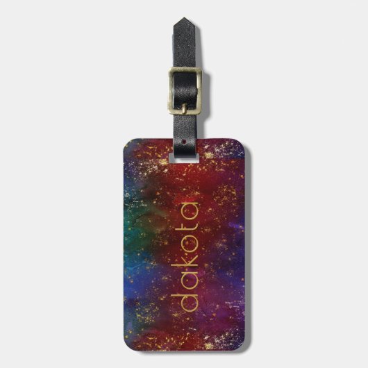 Moody Ombre | Psychedelic Grunge Stardust Custom Bagagelabel (Voorkant verticaal)