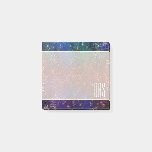 Moody Ombre| Psychedelic Grunge Stardust Monogram Post-it® Notes (Voorkant)