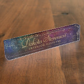 Moody Ombre | Psychedelic Grunge Stardust Title Naambordje (Zijkant)