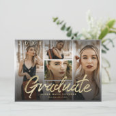 Moody Overlay Gold Script Afstuderen Foto's Kaart (Staand voorkant)