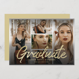 Moody Overlay Gold Script Afstuderen Foto's Kaart