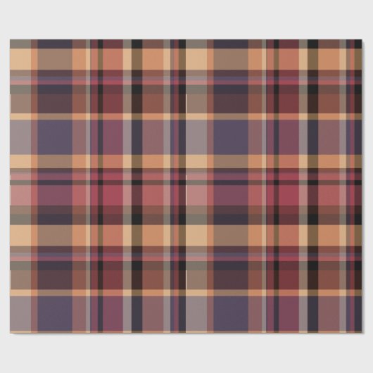 Moody Oversized Autumn Sunset Plaid Cadeaupapier (Vlak)