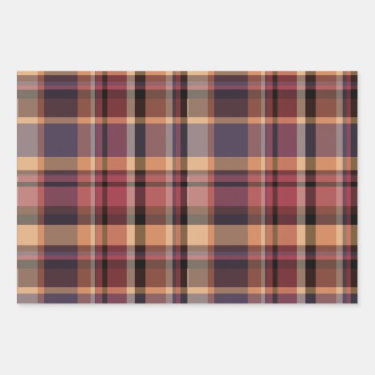 Moody Oversized Autumn Sunset Plaid Inpakpapier Vel (Voorkant 2)