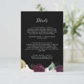 Moody Paarse Black Wedding Details Enclosure Kaart (Staand voorkant)
