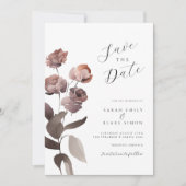 Moody Paarse Bloemen Bruiloft Save the Date Kaart (Voorkant)