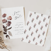 Moody Paarse Bloemen Bruiloft Save the Date Kaart