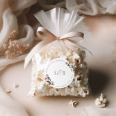 Moody Paarse Bloemen Ronde bruiloft Sticker Initia