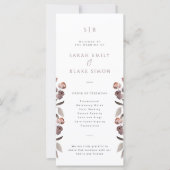 Moody Paarse bloementuin huwelijksprogramma Kaart (Voorkant)