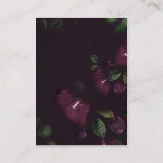 Moody Paarse Bloom Grunge Bruiloft Informatiekaartje (Achterkant)