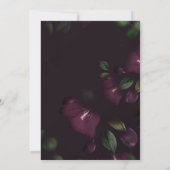 Moody Paarse Bloom Grunge Bruiloft Kaart (Achterkant)