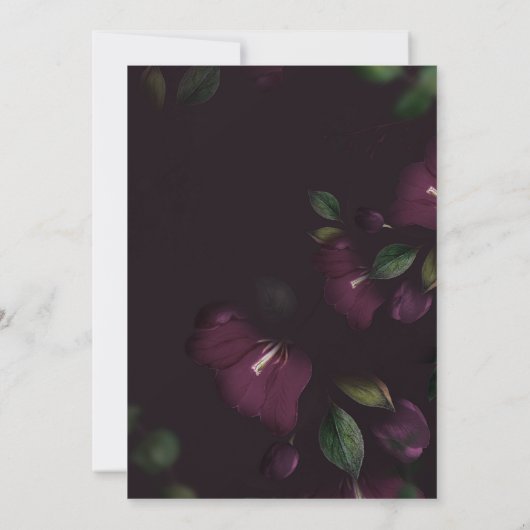 Moody Paarse Bloom Grunge Save the date Bruiloft Kaart (Achterkant)