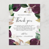 Moody Paarse Blooms Dank je wel Kaart (Voorkant)