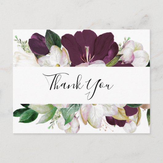 Moody Paarse Blooms Dank u Briefkaart (Voorkant)