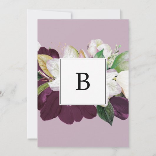 Moody Paarse Blooms - Lila uitnodiging voor een br (Achterkant)