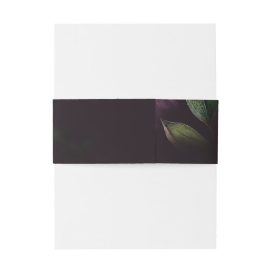 Moody Paarse Blooms Patroon Bruiloft Uitnodigingen Wikkel (Achterkant Voorbeeld)