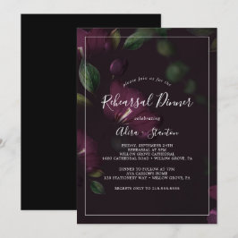 Moody Paarse Blooms Patroonrepetitie Dinner Kaart