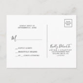 Moody Paarse Blooms Pattern Eenvoudig RSVP-Briefka Uitnodiging Briefkaart (Achterkant)