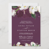 Moody Paarse Blooms | Plum Formal Wedding Kaart (Voorkant)