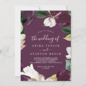 Moody Paarse Blooms | Plum the Wedding of Kaart (Voorkant)