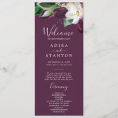 Moody Paarse Blooms | Plum Wedding Programme Programmakaart (Voorkant)