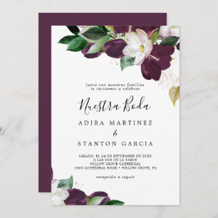 Moody Paarse Blooms Spain Nuestra Boda Kaart