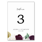 Moody Paarse Blooms Tabelnummer Kaart (Voorkant)