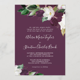 Moody Paarse Blooms | Traditionele paardenweddensc Kaart