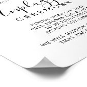 Moody Paarse Blooms Unplugged Ceremony Sign Poster (Hoek)