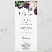 Moody Paarse Blooms Weddenprogramma Programmakaart (Voorkant)