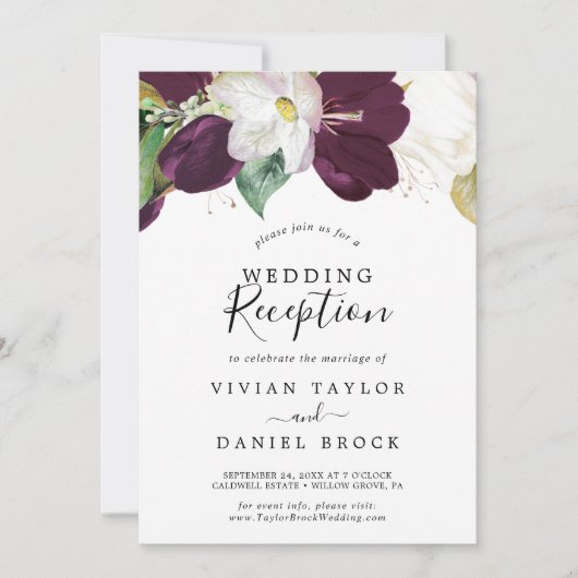 Moody Paarse Blooms Weddenschappen Kaart (Voorkant)
