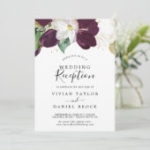 Moody Paarse Blooms Weddenschappen Kaart (Staand voorkant)