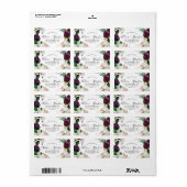 Moody Paarse Blooms Wedding RSVP Adresetiketten Etiket (Full Sheet)