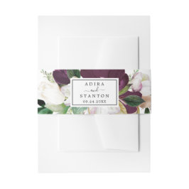 Moody Paarse Blooms Wedding Uitnodigingen Wikkel