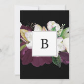 Moody Paarse Blooms | Zwart huwelijk van Kaart (Achterkant)