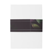 Moody Paarse Blooms Zwart Patroon Bruiloft Uitnodigingen Wikkel (Achterkant Voorbeeld)