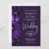 Moody Paarse Floral Wedding Invitation Kaart (Voorkant)