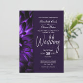 Moody Paarse Floral Wedding Invitation Kaart (Staand voorkant)
