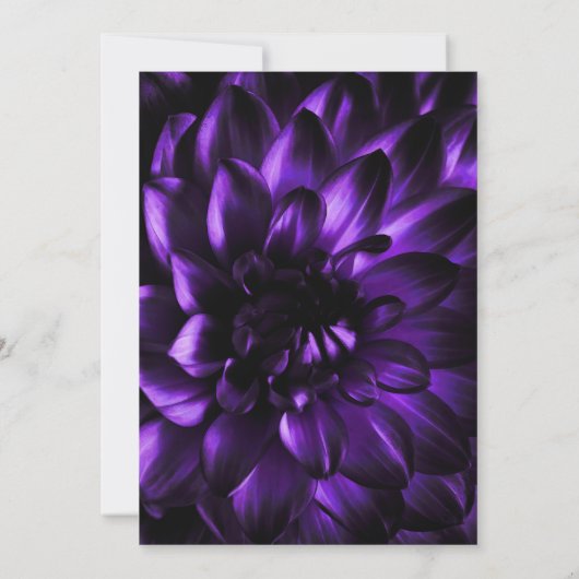 Moody Paarse Floral Wedding Invitation Kaart (Achterkant)