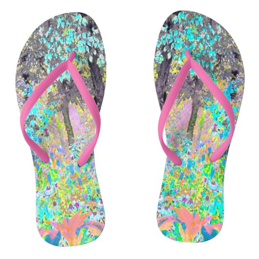 Moody Paarse Morning Sunrise in Mijn Rubio Garden Teenslippers (Voetbed)