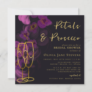 Moody Paarse Orchids Petals Prosecco Vrijgezellenf Kaart