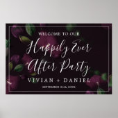 Moody Paarse patroon gelukkig ooit na feest Poster (Voorkant)