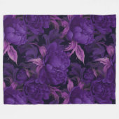 Moody paarse pioenen fleece deken (Voorkant (Horizontaal))